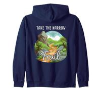 Take The Narrow Trail - Matthew 7:14 Christian Faith Camping Sudadera con Capucha