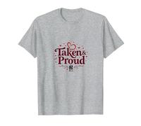 Taken & Proud I Heart My Girlfriend Romántico San Valentín Camiseta, Hombre, Gris Jaspeado, 3XL