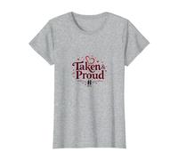 Taken & Proud I Heart My Girlfriend Romántico San Valentín Camiseta, Mujer, Gris Jaspeado, 3XL