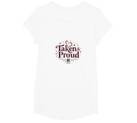 Taken & Proud I Heart My Girlfriend Romántico San Valentín Camiseta, Niñas, Blanco, Mediano