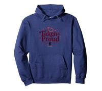 Taken & Proud I Heart My Girlfriend Romántico San Valentín Sudadera con Capucha, Unisex para Adultos, Azul Marino, M