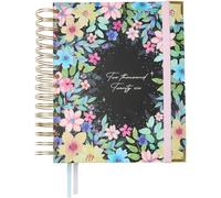 Takenote Agenda 2026 - Tamaño A5 (16,5x20,5 cm), Día Página, Planificador Anual 12 Meses Enero a Diciembre, Espiral Doble Dorada, Marcapáginas Doble, Goma Elástica, Español e Inglés - Adele