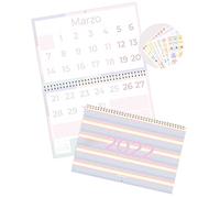 Takenote - Colors - Calendario de Pared - 30 hojas en papel de 120 gr - 3 diseños en su interior - Medidas: 35 x 23,5 cm - Incluye Pegatinas