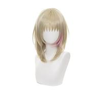 Takerlama Wonder Egg Priority Kawai Rika Cosplay Wig Girl Short Goden Pink Heat Resistant Hair Halloween Costume Role Play