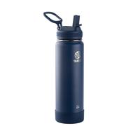 Takeya Actives 24 Oz Vacuum Insulated Stainless Steel Water Bottle with Straw Lid Premium Quality Midnight Blue