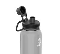 Takeya Botella de agua deportiva de plástico Tritan de 32 onzas con tapa de boquilla, calidad premium, materiales de grado alimenticio sin BPA, color negro tormentoso