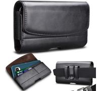 Takfox Funda de Piel para Samsung Galaxy S25 Ultra S24 Plus S23 S22 S21 FE Note 20+ A16 A15 A14 A54 A35 A26 A36 A56 5G iPhone 16 Pro MAX 16E - Funda de Piel con Clip para cinturón, Color Negro