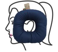 TAKIMED Cianbella - Cojín con orificio para la oreja, alivio del dolor en la oreja, antiarrugas para el rostro, cojín antiescaras para talón, codo ortopédico, fabricado en Italia, color azul