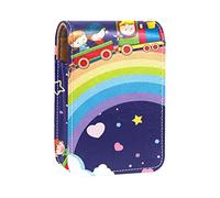 Taking a Train Over the Rainbow Lip Gloss Estuche portátil Mini Lipstick Storage Box Travel Lipstick Organizador Case con espejo para mujer, Varios colores, 9.5x2x7 cm/3.7x0.8x2.7 in