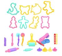 Takingup 30 Unids/Set Accesorios de Plastilina, Herramientas de Plastilina para Niños con Moldes de Forma, Rodillo y Extrusora para Diversión Creativa - Juego de Herramientas de
