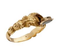Takingup Anillo venenoso vintage con compartimento secreto, anillo con medallón de latón para pastillas y recuerdos, joyería unisex de estilo retro dorado