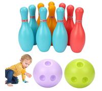 Takingup Bolas de Bolos para niños, Juego de Bolos para niños, Juguetes de plástico para Fiestas con 10 Pines y 2 Bolas