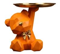 Takingup Bonita bandeja de joyería con estatua de oso, bandeja para baratijas, plato para almacenamiento y exhibición en la entrada y la sala de estar