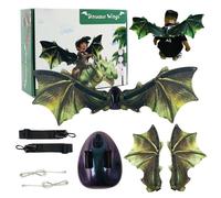Takingup Disfraz de dragón, 1 Pieza Verde con ala móvil Ligera para Fiesta de Halloween para niños