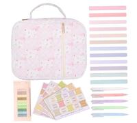 Takingup Estuche Bíblico para Mujer con Asa Kit Bíblico de Gran Capacidad con Pestañas, Bolígrafos, Notas Adhesivas, Resaltadores, Bolsa Acolchada Kit de Estudio, Estilo 2, 8.9x11.4x3.2