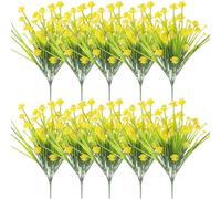 Takingup Flores Artificiales Amarillas, 10 Piezas de Flores Artificiales de Aliento de bebé vívido para florero, Uso al Aire Libre, Flor de 14 Pulgadas