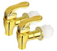 Takingup Grifo para dispensador de Bebidas, 2 Piezas, sin Fugas, Grifo de plástico PP Dorado con válvula, Piezas de Repuesto para dispensador de Agua para Bebidas de Jugo y Cerveza -