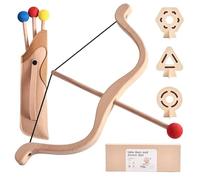 Takingup Juego de Arco y Flecha para niños, Arco y Flecha de Madera con Punta de Espuma Segura con 3 Objetivos para Jugar en Interiores Exteriores, Juego de Tiro con para niños niñas a Partir de 4