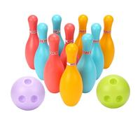 Takingup Juego de Bolos para niños, 10 Bolos con 2 Bolas de Juguete de de plástico, Juegos educativos tempranos para Interiores y Exteriores para niños(S)