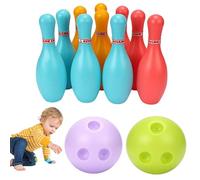 Takingup Juego de Bolos para niños, Juego de Bolos de plástico, Juguetes de Pelota de Fiesta con 10 Pines y 2 Bolas