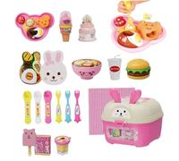 Takingup Juego de Juguetes de alimentación de pudín de simulación, Comida para Juego de imitación con Estuche de Almacenamiento, diversión interactiva para niñas y niños, Alimentos de Juguete