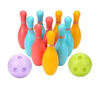 Takingup Juguete de Bolos, L Juego de Bolos para niños Juegos Interiores al Aire Libre para niños Juguete de plástico 10 Pines 2 Bolas para educación temprana