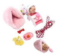 Takingup Juguete de muñeca de Cerdo de Silicona, Mini Juguete Realista de Cerdo Lindo con Juego Divertido bebé Cerdito Animales de Silicona en Miniatura para niñas niños niños de 5 Pulgadas