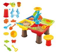 Takingup Mesa de Agua Colorida para niños pequeños, 1 Juego de Mesa sensorial Cuadrada con Lindo delfín, Arena interactiva ABS para Playa al Aire Libre, Agua para niños