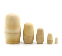 Takingup Muñecas Rusas de anidación, muñeca Matryoshka de Madera sin terminar de 5 para Pintura de Bricolaje Natural para proyectos de Manualidades creativos para niños y Adultos Muñeca Matryoshka
