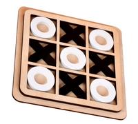 Takingup Noughts and Crosses, Mini Tablero de Juego XO de Madera para niños: Juego Interactivo de Tres en Raya para el Desarrollo, Suave y sin olores para Fiestas Familiares, Blanco y Negro
