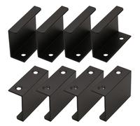 Takingup Tiradores de borde para gabinetes, 8 piezas, 50 mm de largo, plano, negro, aleación de aluminio, tirador de borde de dedo para cajón de puerta de cocina casera, tiradores de gabinete