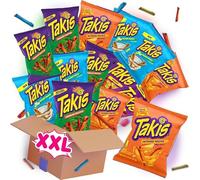 Takis Chips Box XXL - 4 x Takis Blue Heat, 4 x Takis Fuego, 2 x Takis Buckin Ranch, 2 x Takis Intense Nacho, 2 x Takis Fajitas - 92,3 g por paquete