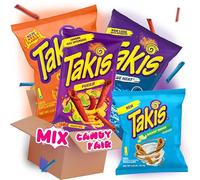 Takis Chips Gran paquete de ahorro - Takis Blue Heat 110 g, Takis Fuego 100 g, Takis Queso Volcano 90 g, Takis Guacamole 92 g, ¡perfecto para probar y regalar!
