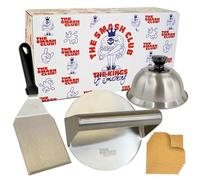 takko livin Smash Burger Kit Profesional de Acero Inoxidable | Smasher Hamburguesa + Prensa Hamburguesa + Aplastador Hamburguesas + Cúpula fundir + Espátula