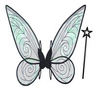 Takmor Alas de Hadas para Adultos y Niños - Disfraz de Winx Club y Hadas para Carnaval, Cumpleaños, Halloween y Navidad - Temática de Fiesta (Negro)