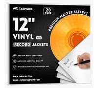 TAKMORK Cubiertas de discos de vinilo LP en blanco de 12 pulgadas, cubiertas de álbum de cartulina pesada de 350 g/m² con lomo de 4 mm, sin agujero central, para bricolaje y almacenamiento, color