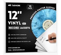 TAKMORK Cubiertas de discos de vinilo LP en blanco de 12 pulgadas, cubiertas de álbum de cartulina pesada de 350 g/m² con lomo de 4 mm, sin agujero central, para bricolaje y almacenamiento, color