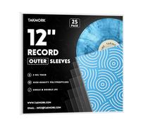TAKMORK Fundas de vinilo para discos de vinilo de 12 pulgadas, para discos de vinilo, 25 unidades, 3 mil de grosor, claro, Mangas exteriores de vinilo record