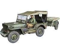 TAKOM TAK1026 1/4 ton Utility Truck con remolque, 1:16, vehículo todoterreno estadounidense con figura de conductor y piezas de polietileno, sin montar