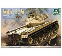 TAKOM- US Medium Tank 2 in 1 Vehículo Militar M47 E/M 2 en 1 - Maqueta de Tanque (tamaño Mediano), Color Verde Oliva (TAK-2072)