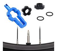 TAKONE Juego de llaves de válvula para bicicleta, extractor de válvulas y tuerca de válvula de bicicleta, 4 en 1 para válvula Presta, inserto de válvula Schrader, extensión de válvula y tuerca de