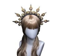 TAKOXIA Coronas, diadema para manualidades, disfraz de madre Dios, diadema para el sol, señora, diadema para el pelo, tiaras femeninas, pieza de corona