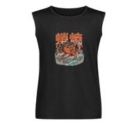Takoyaki Demon Octopus Kaiju Anime Camiseta sin mangas para hombre, de algodón, color negro, Negro , S