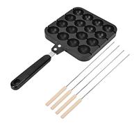 Takoyaki - Molde para hornear con revestimiento antiadherente, bandeja para hornear de aluminio fundido con mango cómodo para estufa de gas y horno eléctrico