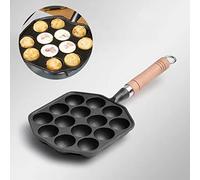 Takoyaki - Sartén para Parrilla, Pulpo, para Hacer Bolas de Carne, Antiadherente, Antiescaldado, Hierro Fundido, 14 Agujeros para el Hogar