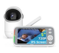 TakTark Camara Vigilancia Bebe, 5" IPS 720P Vigilabebes con Camara Rotación 300°, Vigila Bebes con Cámara Inalámbrico Monitor con Visión Nocturna, VOX, Comunicación Bidireccional, Sin WiFi Sin App