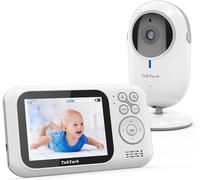 TakTark Camara Vigilancia Bebe, Vigilabebes con Camara 3.2'' IPS Inalambrica, Intercomunicador Bebe Comunicación Bidireccional, VOX y Visión Nocturna, Zoom Digital, Sensor de Temperatura