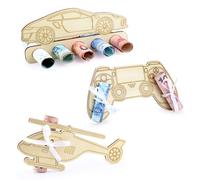 TAKULA 3 Piece Wooden Toy Money Gifts,Gift Idea Original Funny Money Gifts,Gift Idea School Enrollment Gifts for Friends, Family, Ange