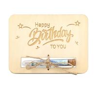 TAKULA Caja Regalo Dinero Madera Cumpleaños - 16x12cm Regalo Original
