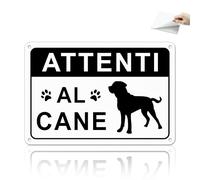 TAKULA Cartel «Attenti al Cane Professional» de 22 x 15 cm - Aluminio reflectante con adhesivo fuerte - Impermeable y antiarañazos - Ideal para puertas y jardines